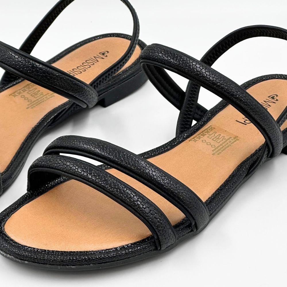 Sandália Mississipi Rasteira Feminina Preto 3