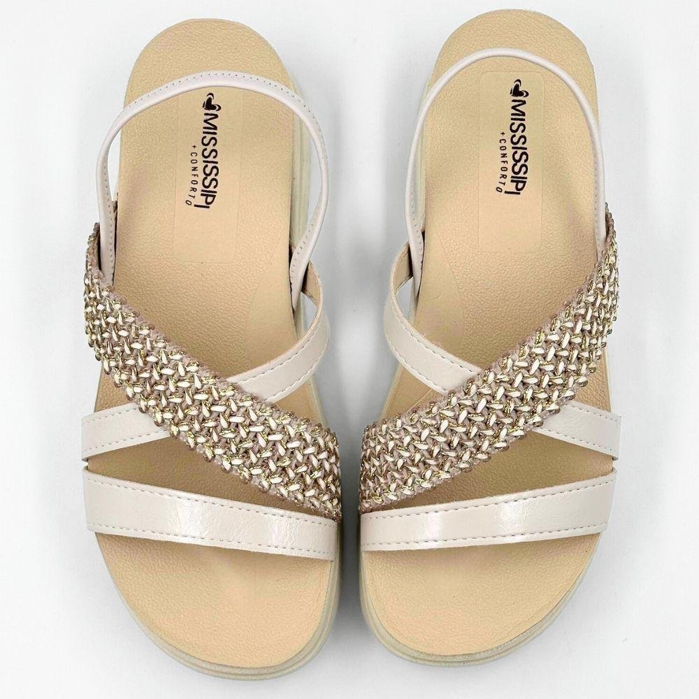Sandália Mississipi Casual Flatform Feminina Branco 5
