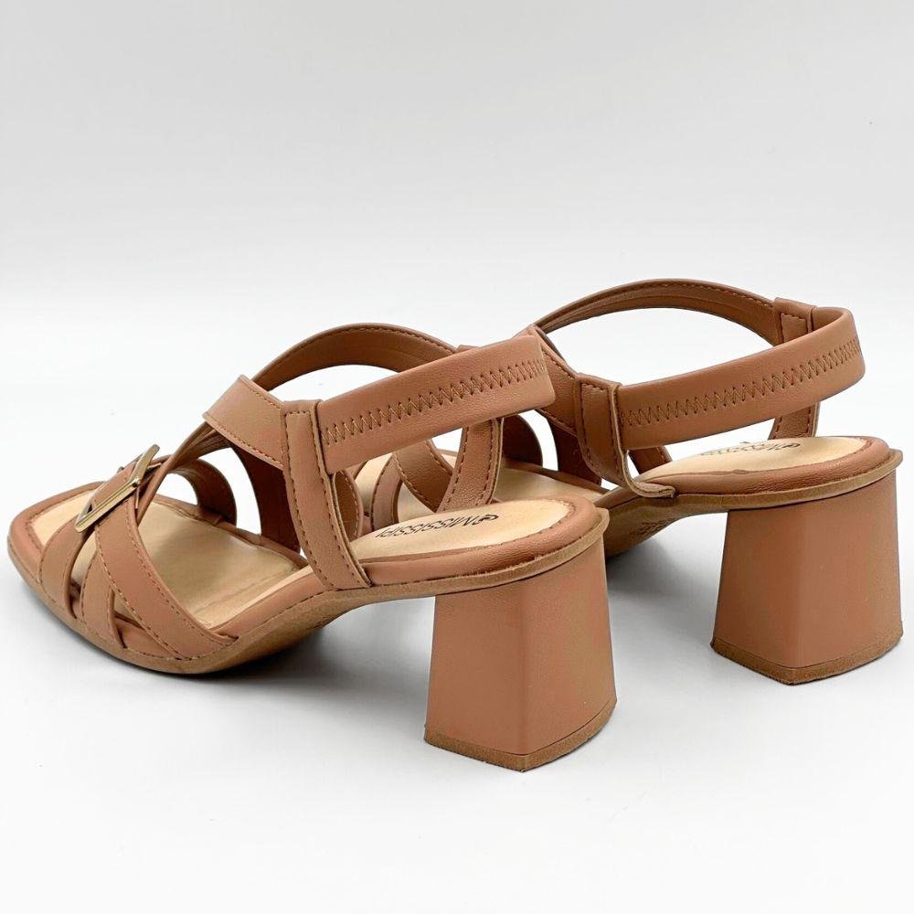 Sandália Mississipi Salto Alto Casual Feminina Mocca 3