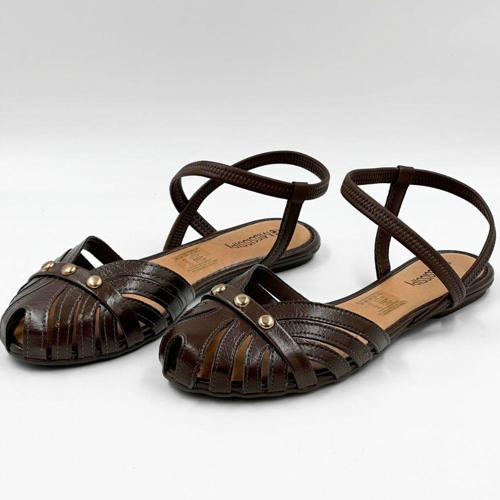 Sandália Mississipi Fechada Rasteira Feminina Cacau 2