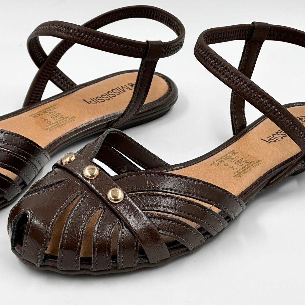 Sandália Mississipi Fechada Rasteira Feminina Cacau 3