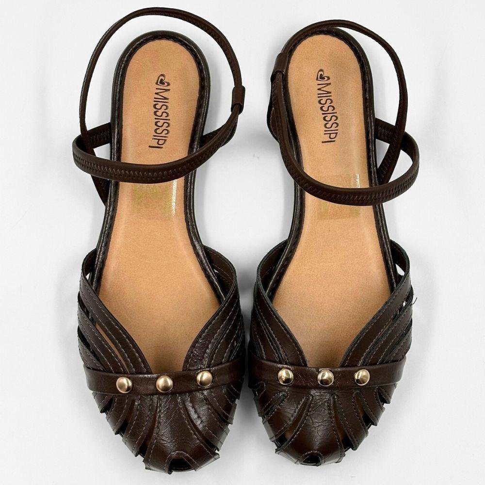 Sandália Mississipi Fechada Rasteira Feminina Cacau 5