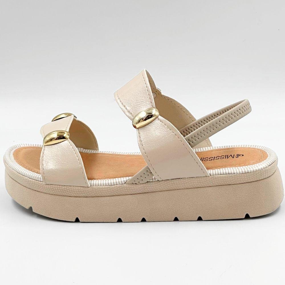 Sandália Mississipi Flatform Casual com Metalizado Feminina