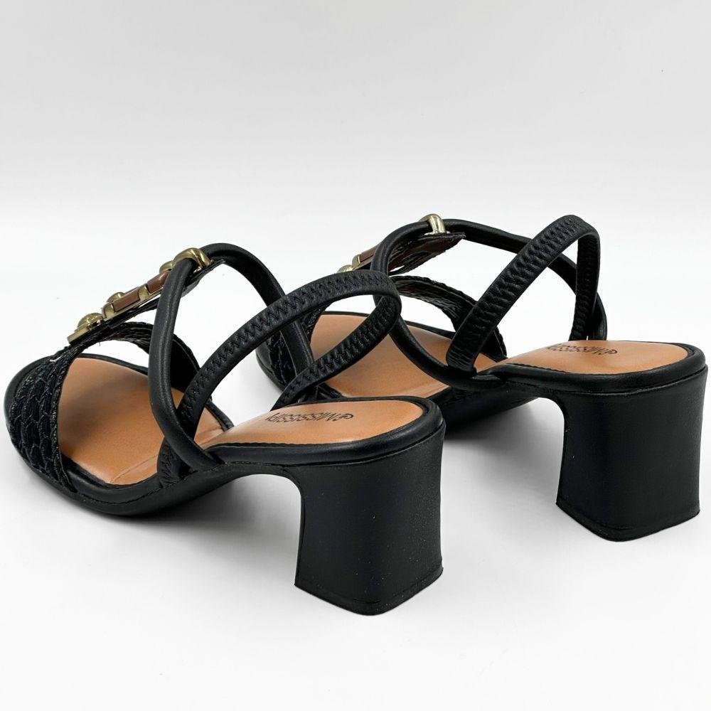 Sandália Mississipi Salto Alto Casual Feminina Preto 4