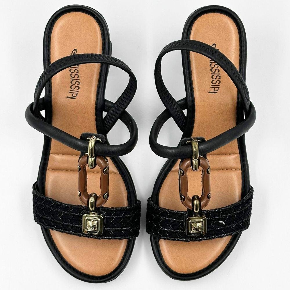 Sandália Mississipi Salto Alto Casual Feminina Preto 5