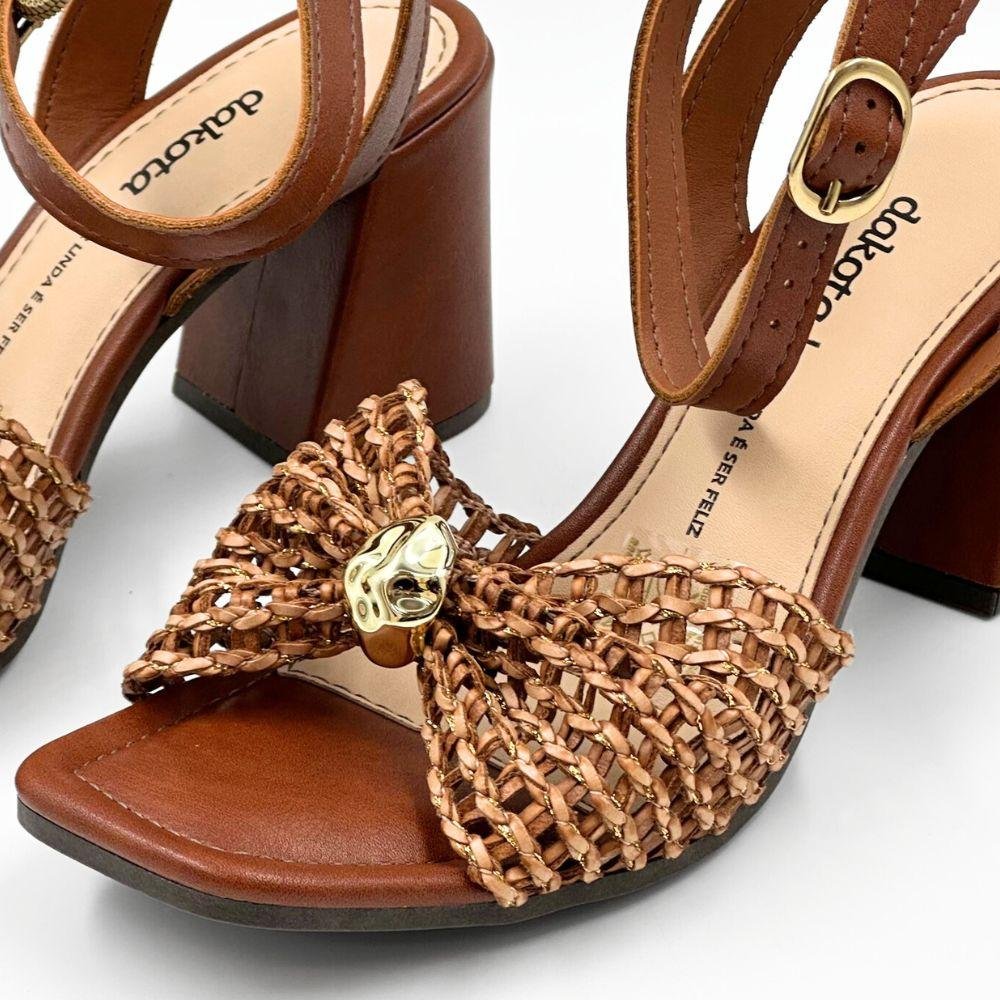 Sandália Dakota Casual Salto Bloco Feminina Conhaque 3