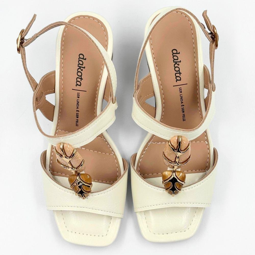 Sandália Dakota Salto Alto Casual Feminina Branco 5