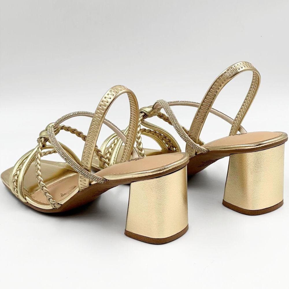 Sandália Dakota Casual Salto Bloco Feminina Champagne/Ouro 4