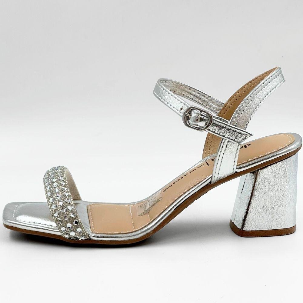 Sandália Dakota Casual Metalizada Salto Alto Feminina Prata 1