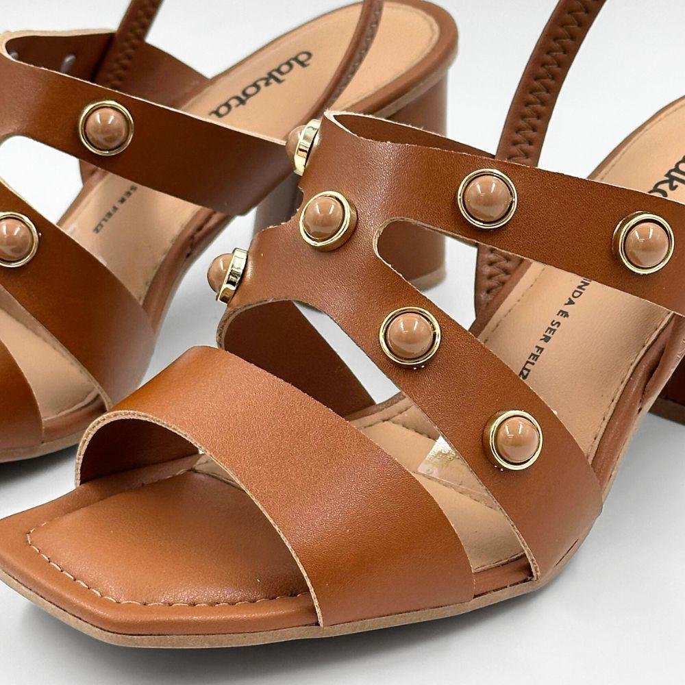 Sandália Dakota Casual Salto Alto Feminina Caramelo 3