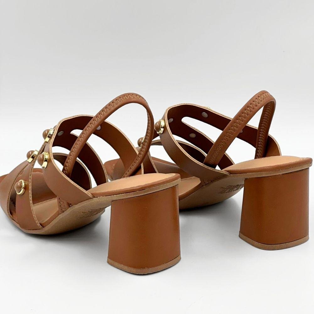 Sandália Dakota Casual Salto Alto Feminina Caramelo 4