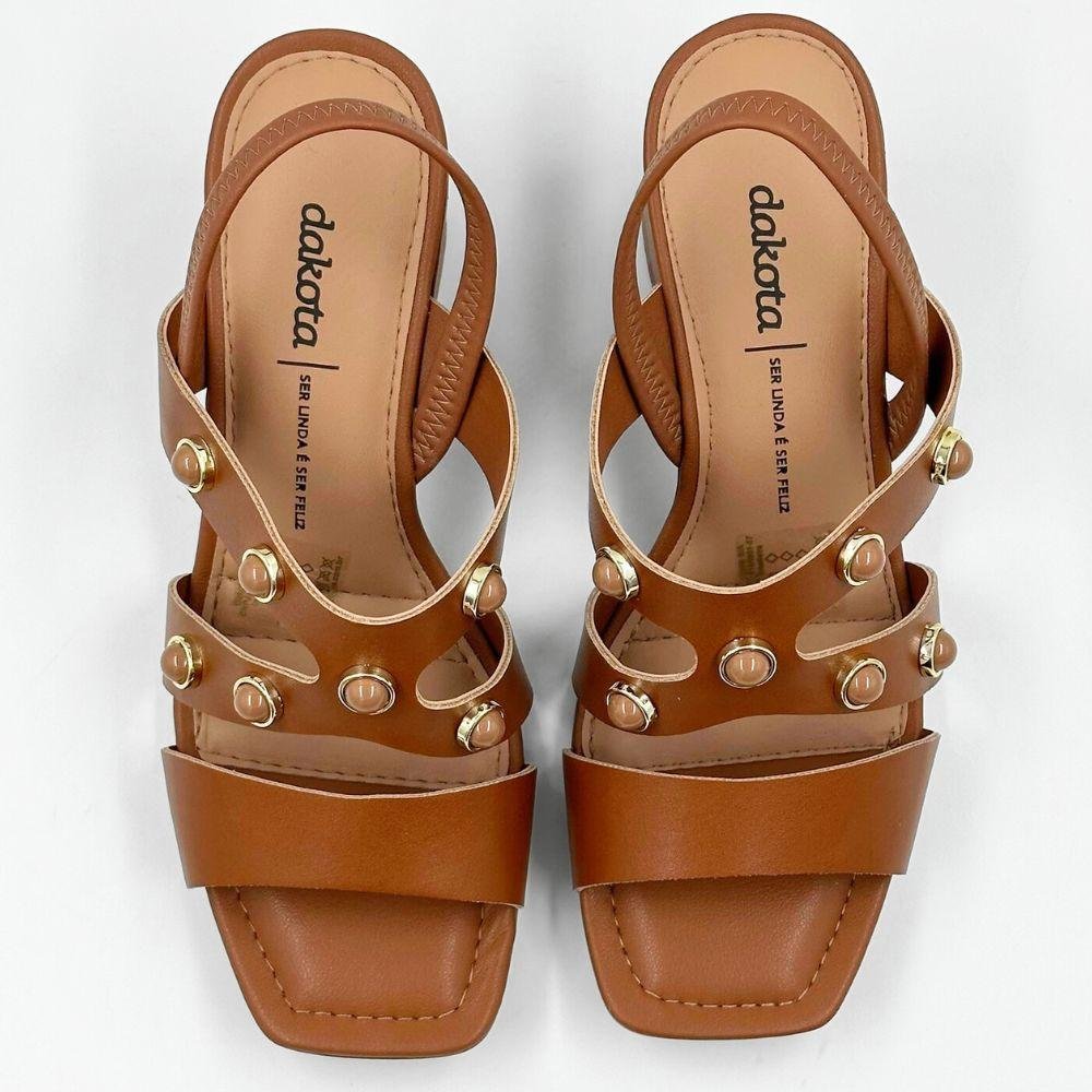 Sandália Dakota Casual Salto Alto Feminina Caramelo 5