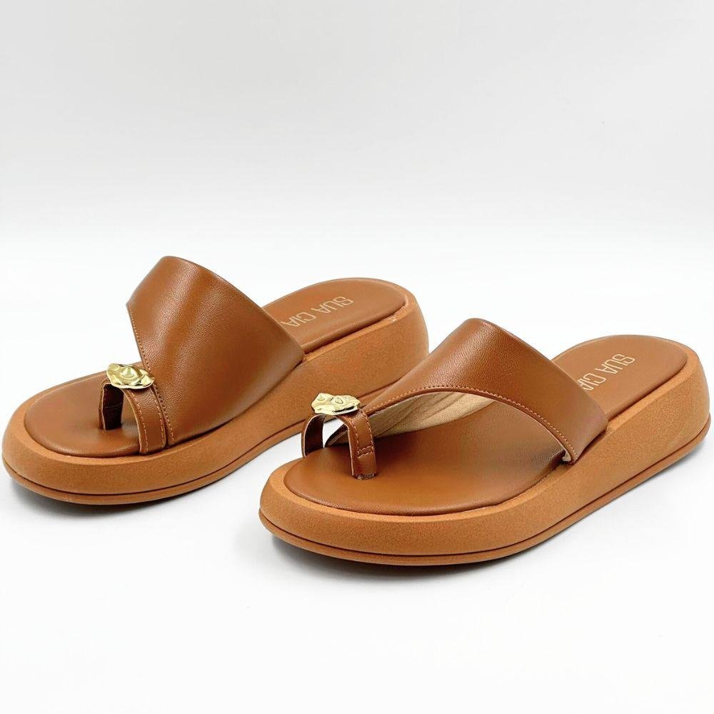 Tamanco Sua Cia Flatform com Tira Larga Feminino Casca 2