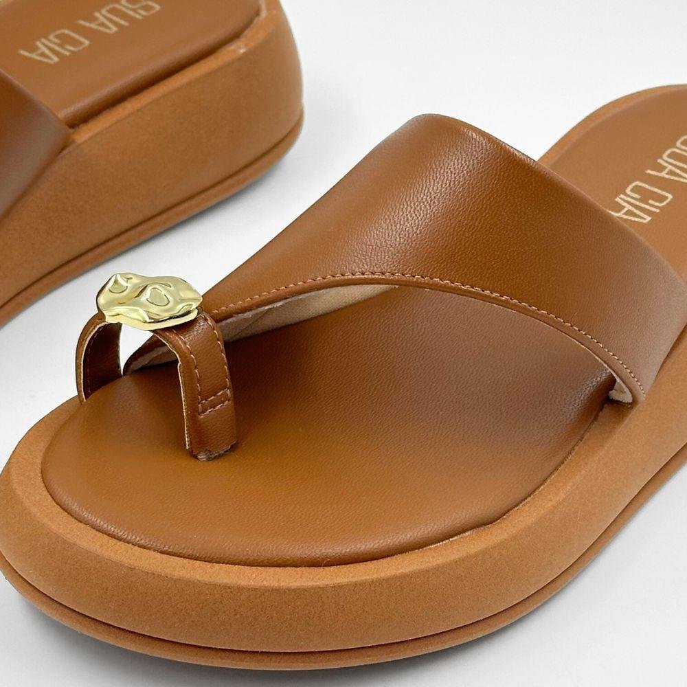 Tamanco Sua Cia Flatform com Tira Larga Feminino Casca 3