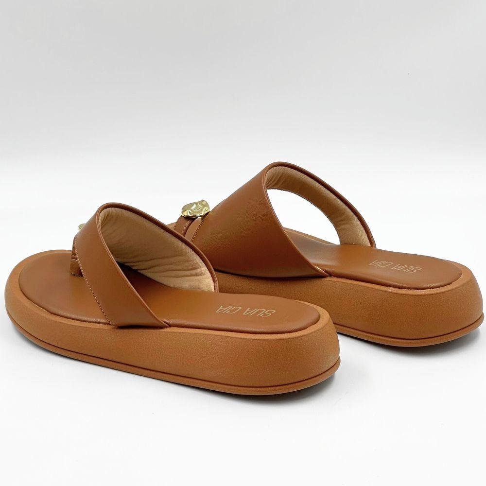 Tamanco Sua Cia Flatform com Tira Larga Feminino Casca 4