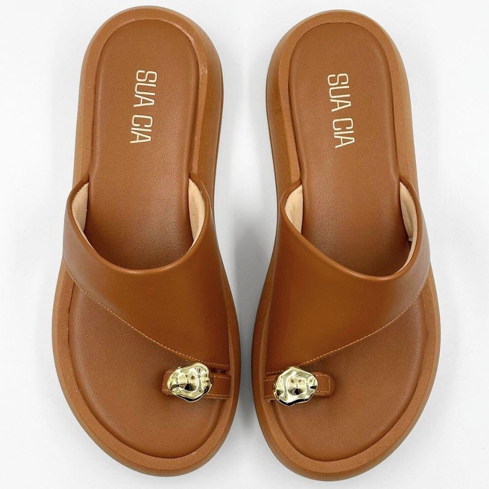 Tamanco Sua Cia Flatform com Tira Larga Feminino Casca 5