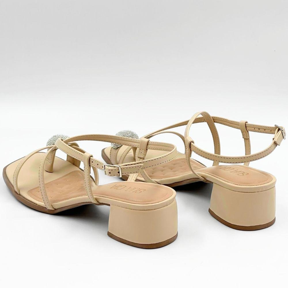 Sandália Sua Cia Casual Salto Bloco Feminina Areia 4