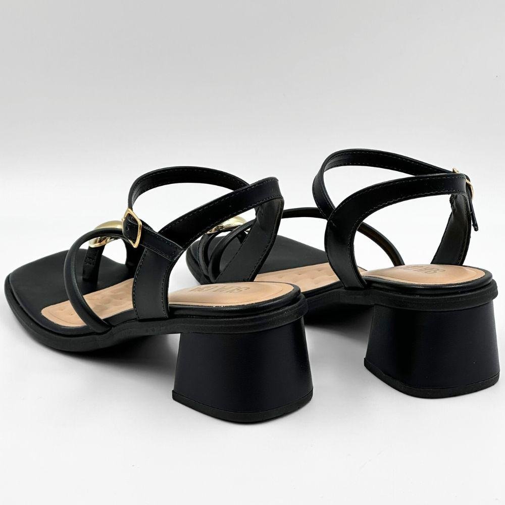 Sandália Sua Cia Salto Bloco Casual Feminina Preto 4