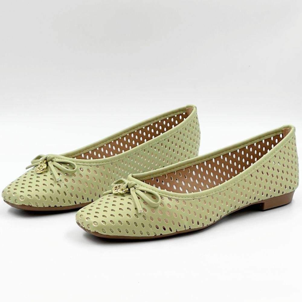 Sapatilha Sua Cia Bico Quadrado com Perfuros Feminina Verde 2