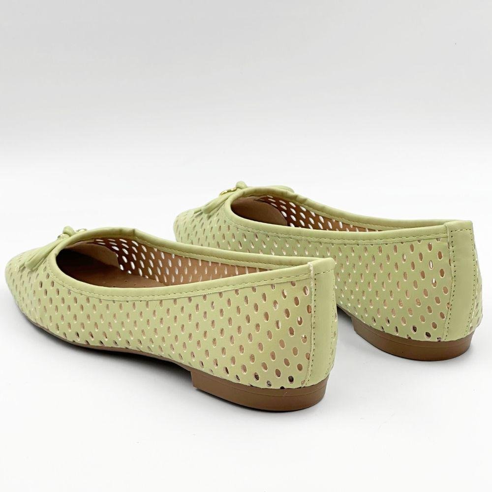 Sapatilha Sua Cia Bico Quadrado com Perfuros Feminina Verde 3