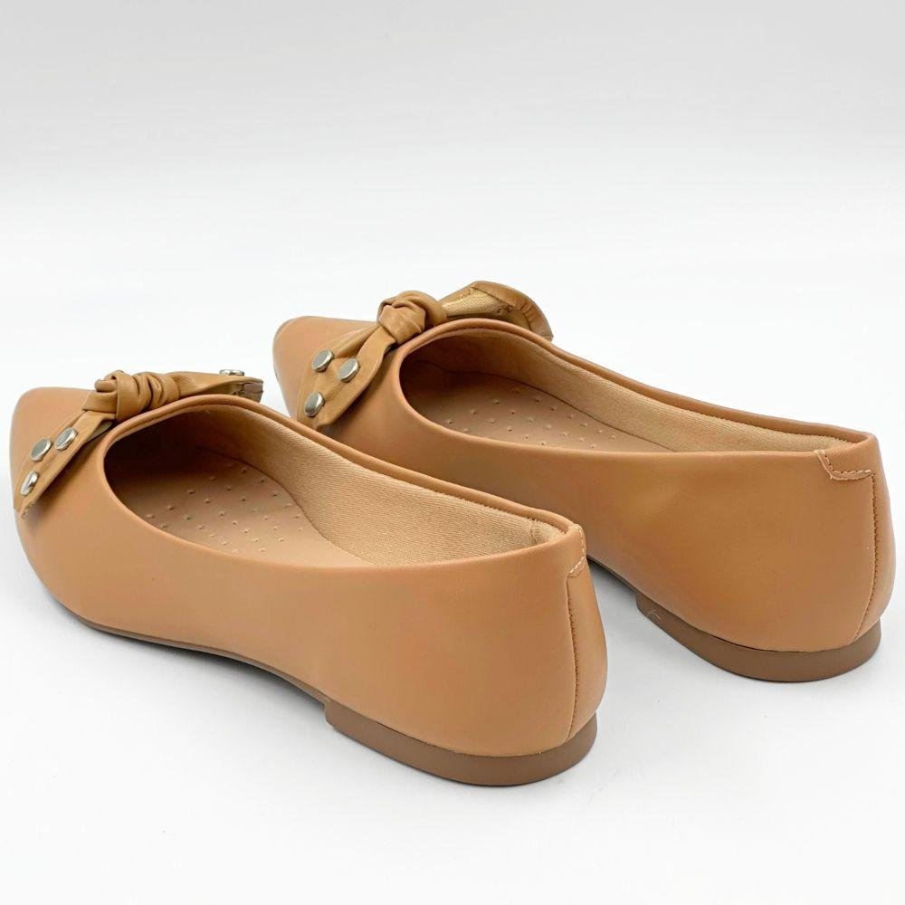 Sapatilha Sua Cia Bico Fino com Laço Feminina Bege 3