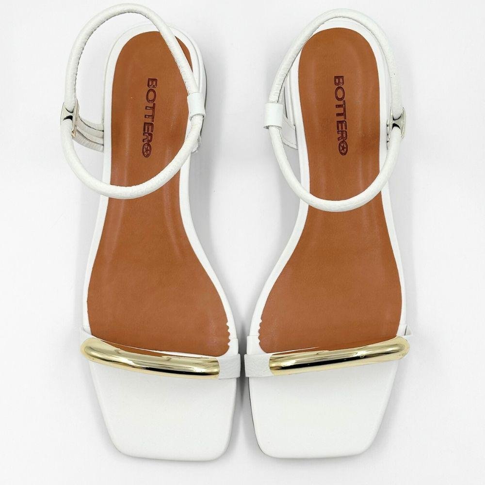 Sandália Bottero Casual Salto Baixo Feminina Branco 4