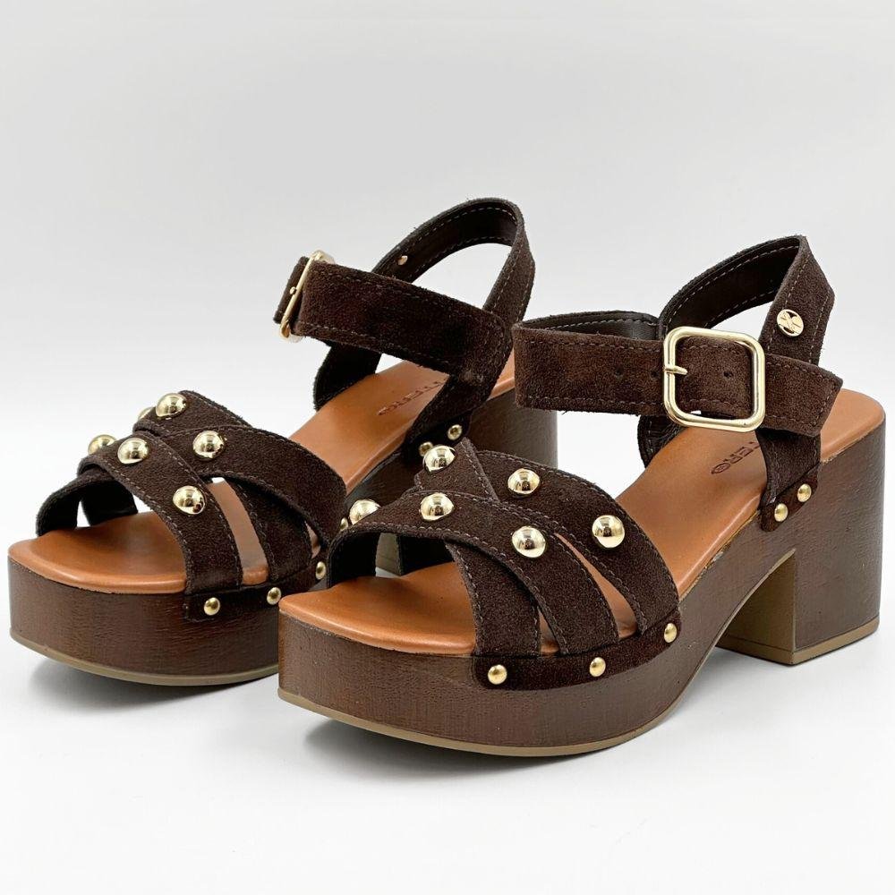 Sandália Bottero Plataforma em Camurça Feminina Café 2