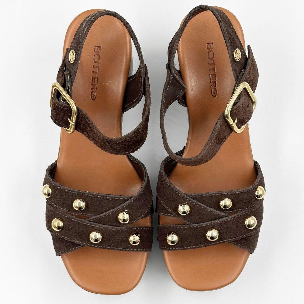 Sandália Bottero Plataforma em Camurça Feminina Café 4