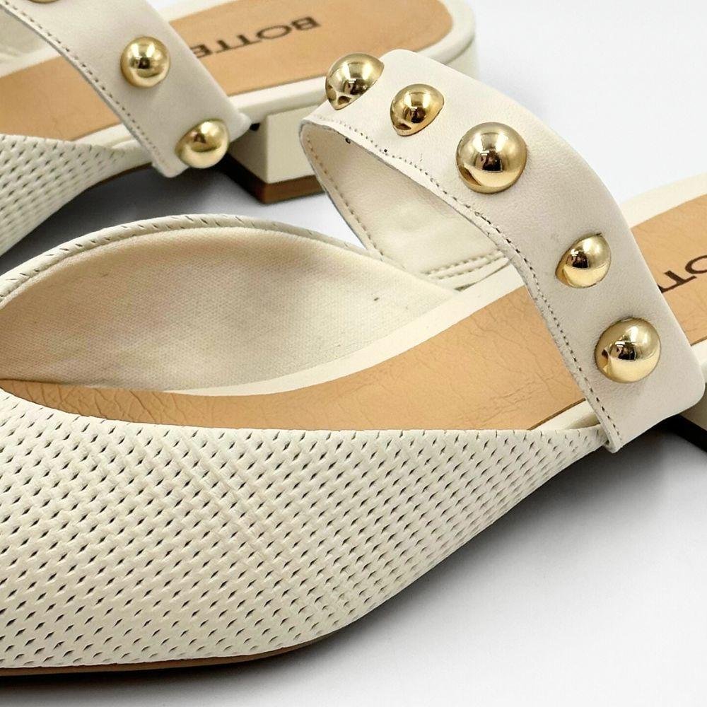 Mule Bottero Casual Bico Fino Feminino Off White 3