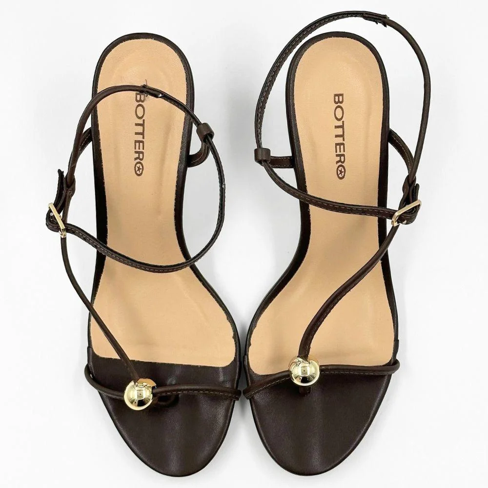 Sandália Bottero Casual Salto Fino Feminina Marrom 4