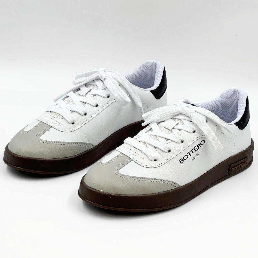 Tênis Bottero Casual com Cadarço Feminino Cinza Claro/Branco/Preto 2