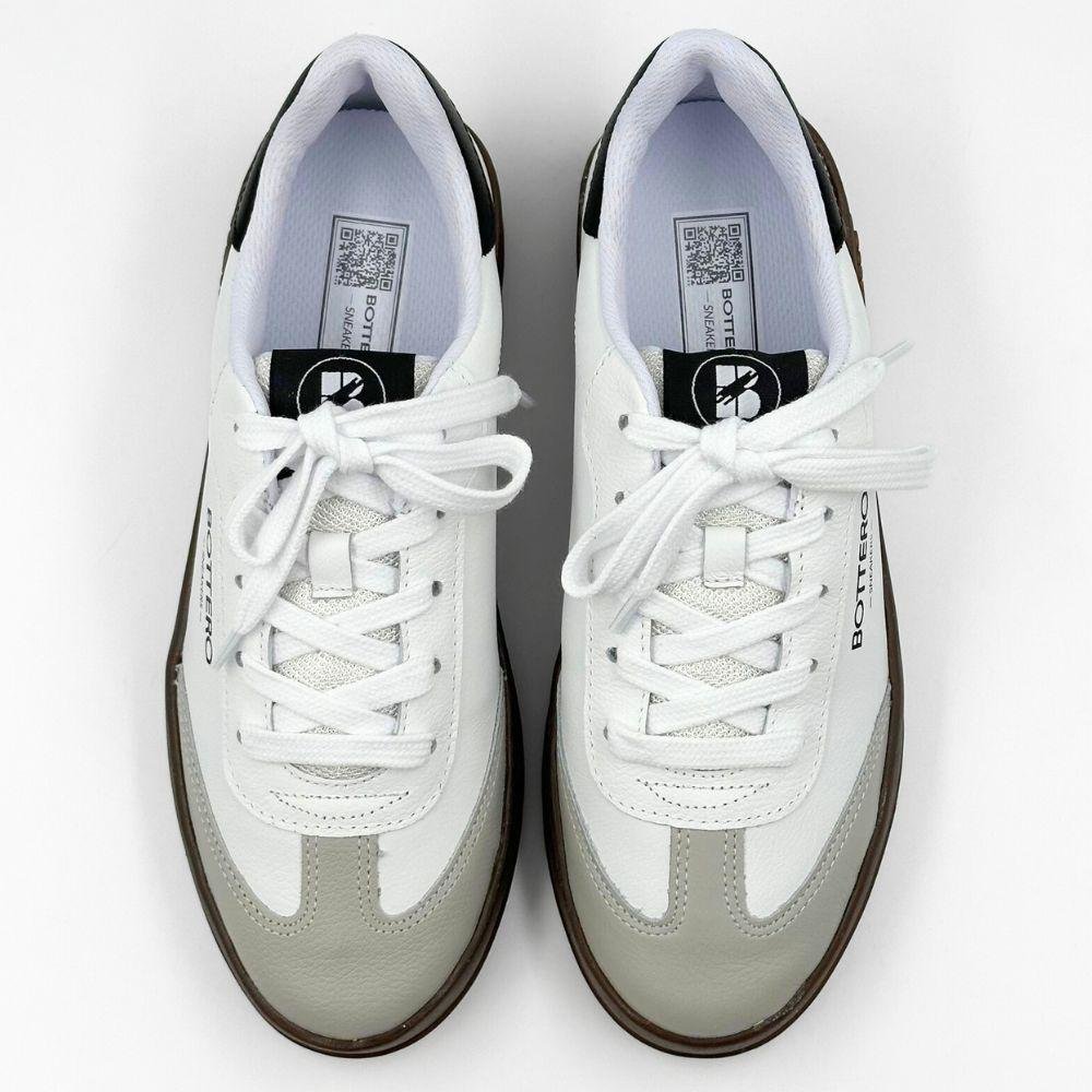 Tênis Bottero Casual com Cadarço Feminino Cinza Claro/Branco/Preto 4