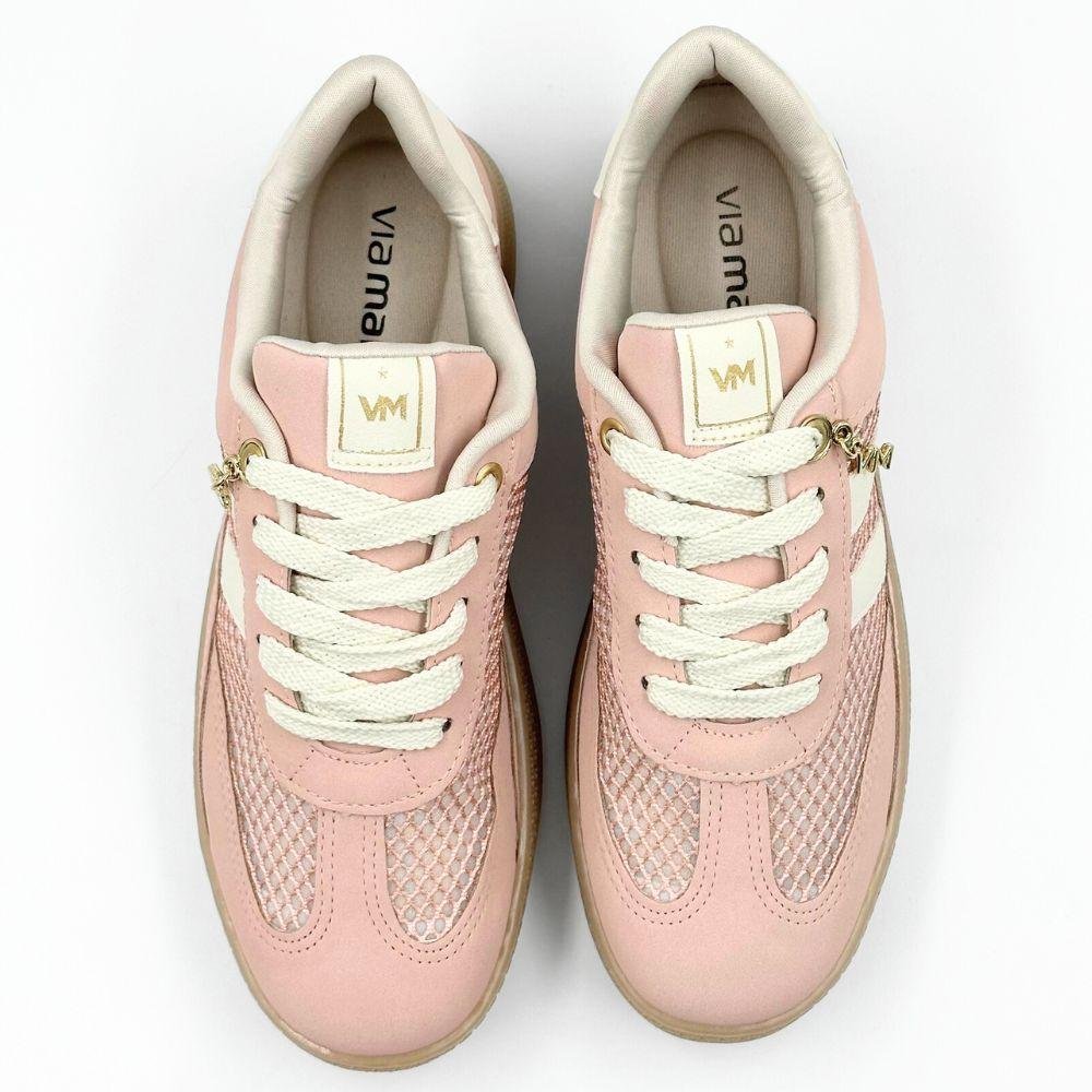 Tênis Via Marte Casual com Cadarço em Nobuck Feminino Rosa 4
