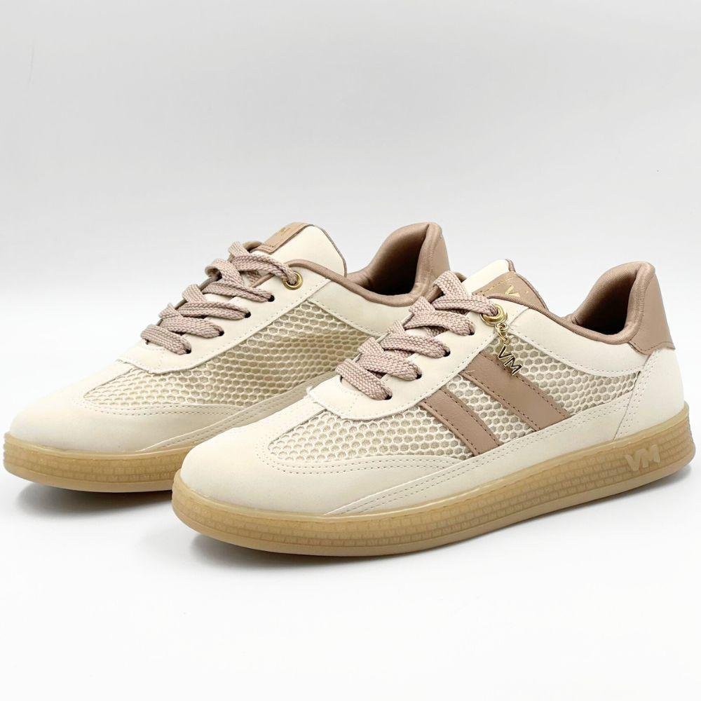 Tênis Via Marte Casual com Cadarço em Nobuck Feminino Branco/Rosa 2