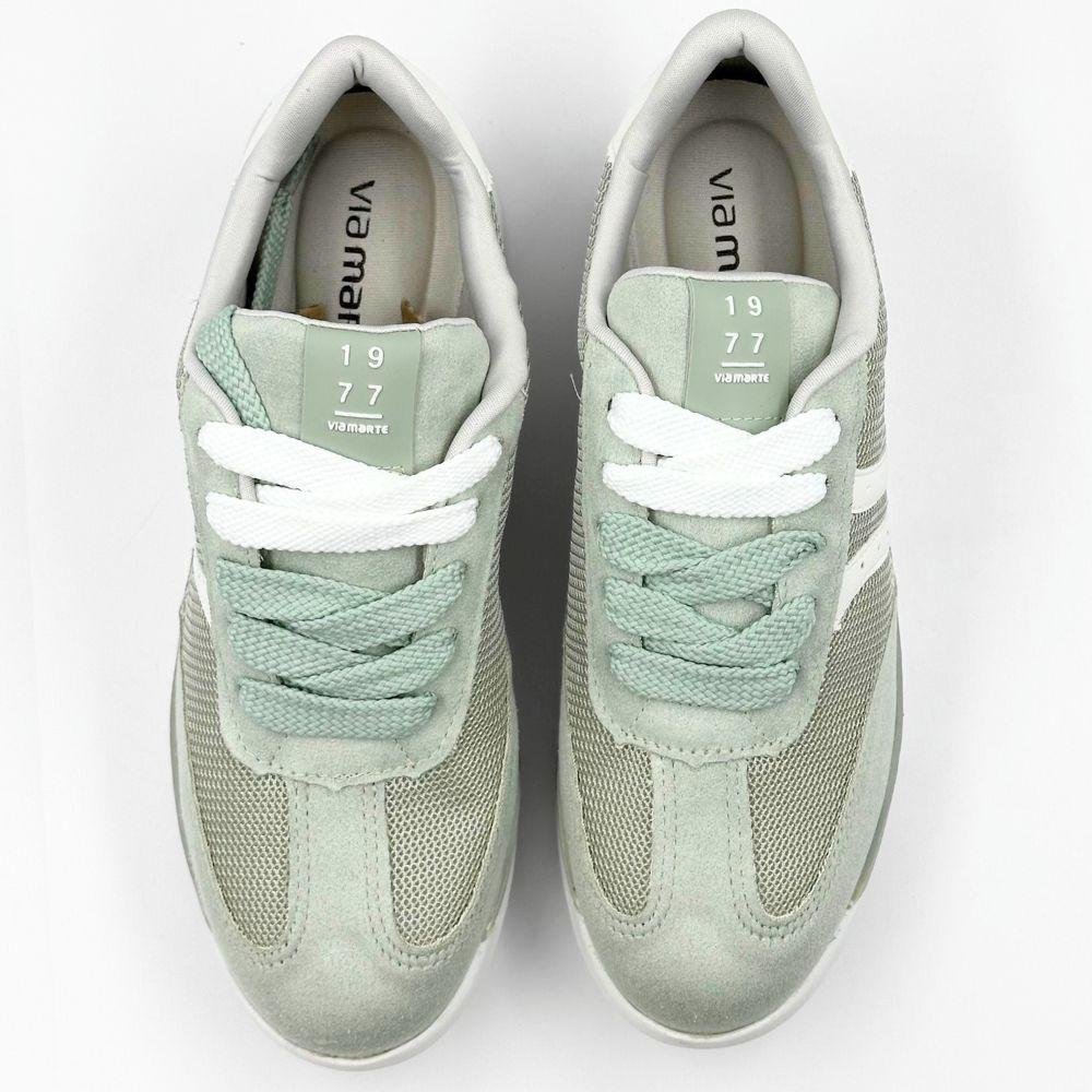 Tênis Via Marte Casual com Cadarço em Camurça Feminino Verde 2