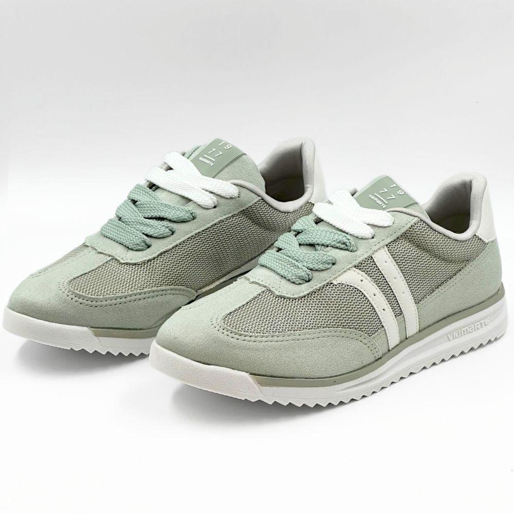 Tênis Via Marte Casual com Cadarço em Camurça Feminino Verde 3