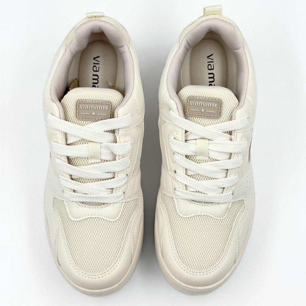 Tênis Via Marte Casual Flatform com Cadarço Feminino Branco/Cinza 4