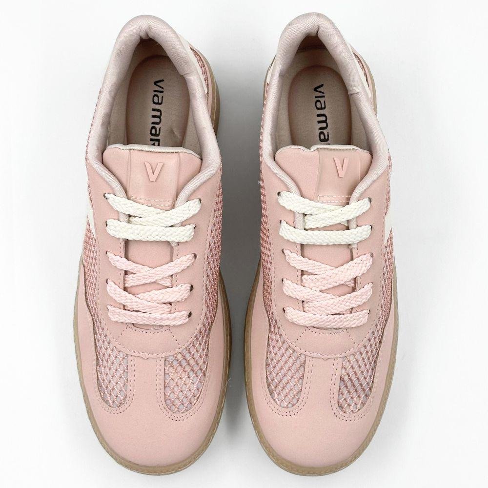 Tênis Via Marte Casual Nobuck com 2 Cadarços Feminino Rosa 4