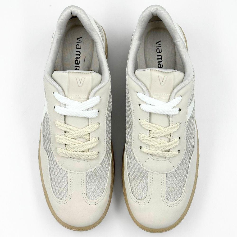 Tênis Via Marte Casual com 2 Cadarços Feminino Branco 4