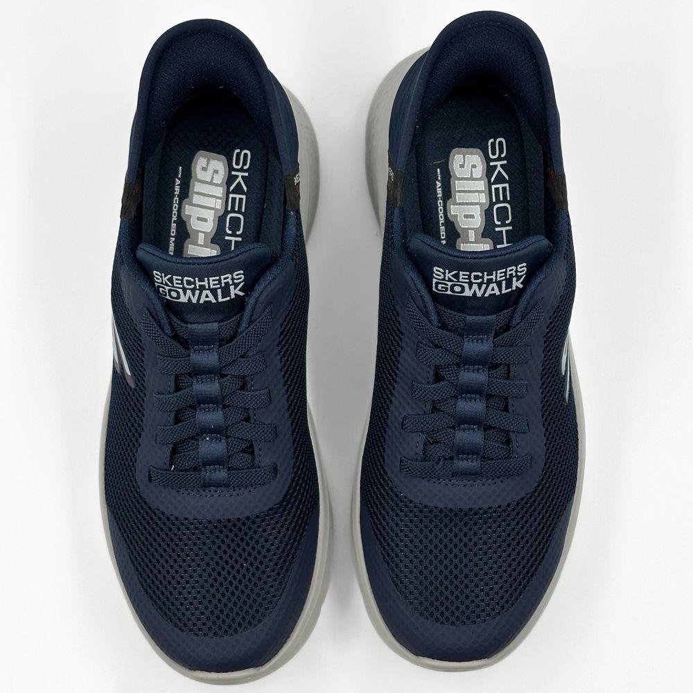 Tênis Skechers Esportivo Go Walk Flex-Hands Up Masculino Azul/Marinho 4