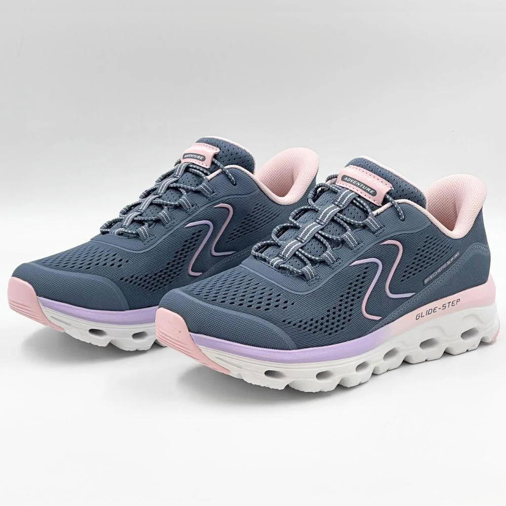 Tênis Skechers Esportivo Glide-Step Sole Feminino Azul/Rosa 2