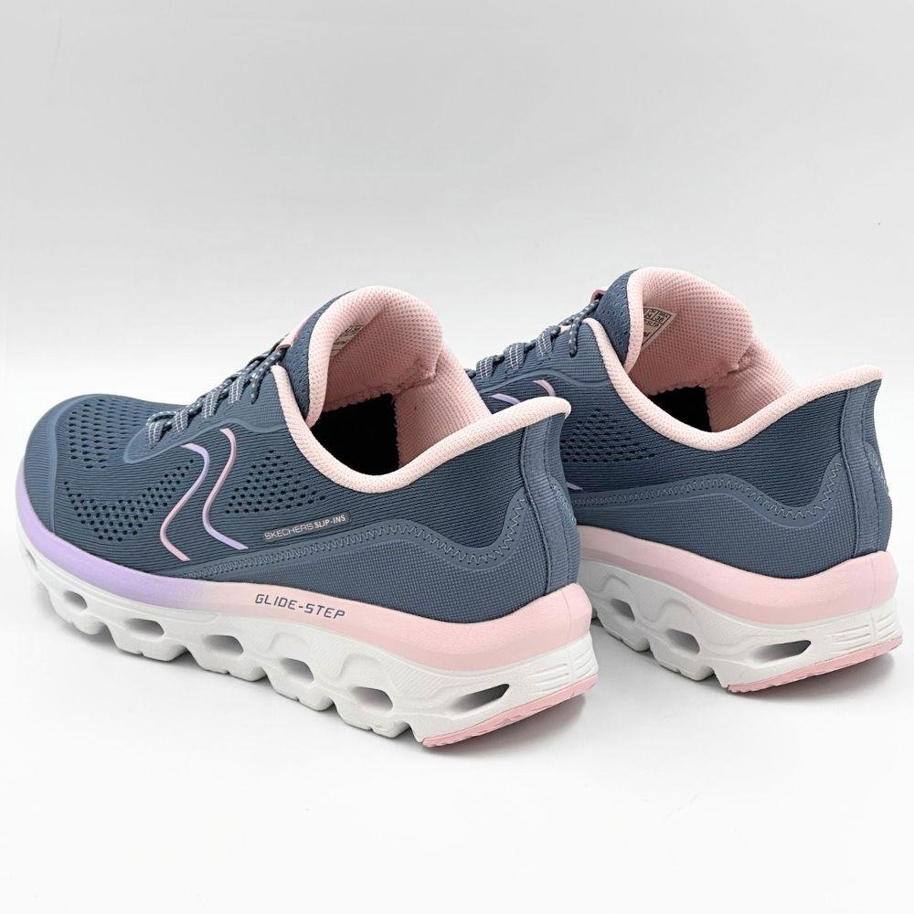 Tênis Skechers Esportivo Glide-Step Sole Feminino Azul/Rosa 3