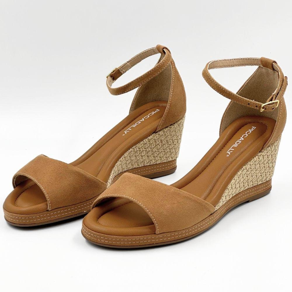 Sandália Piccadilly Casual Anabela Feminina Mascavo 2