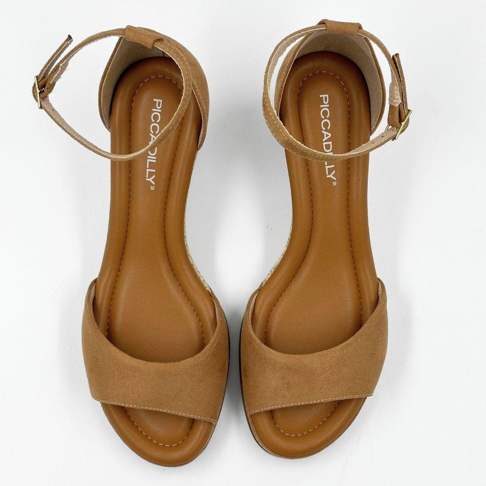 Sandália Piccadilly Casual Anabela Feminina Mascavo 4