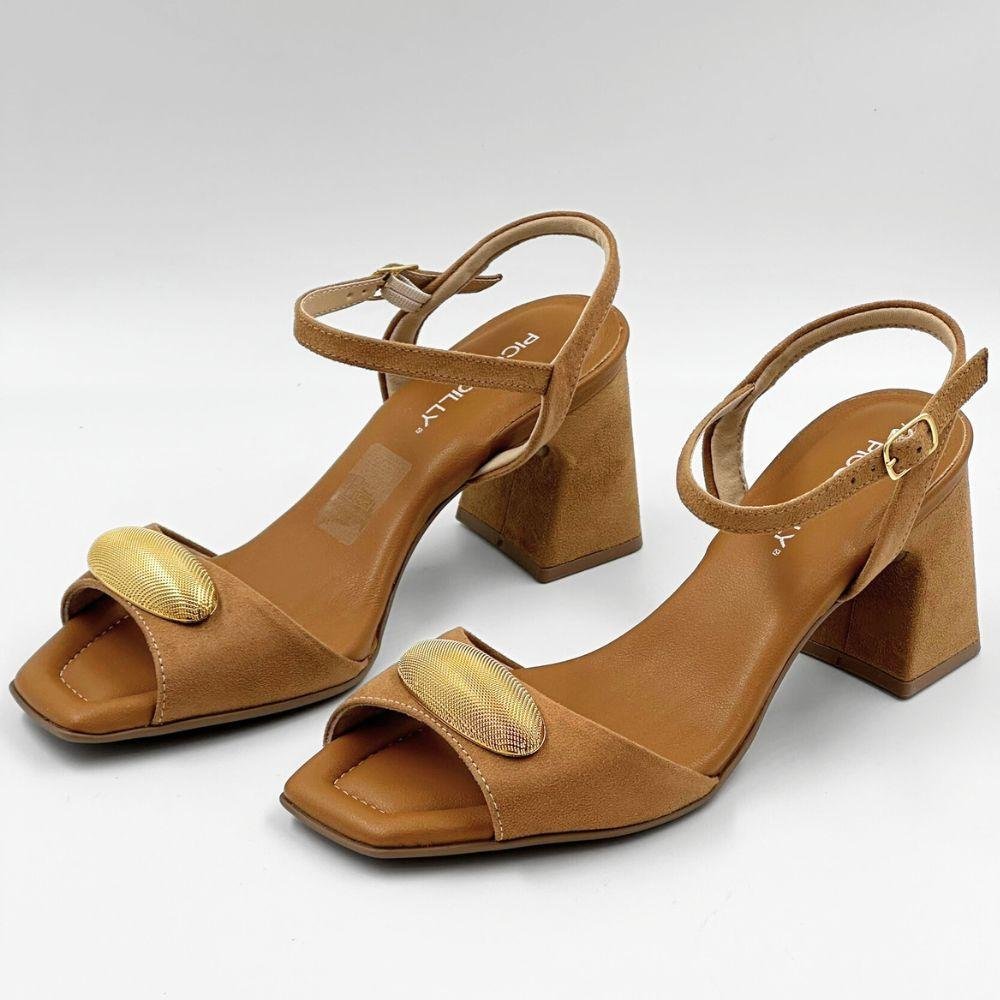 Sandália Piccadilly Casual Salto Bloco Feminina Mascavo 2