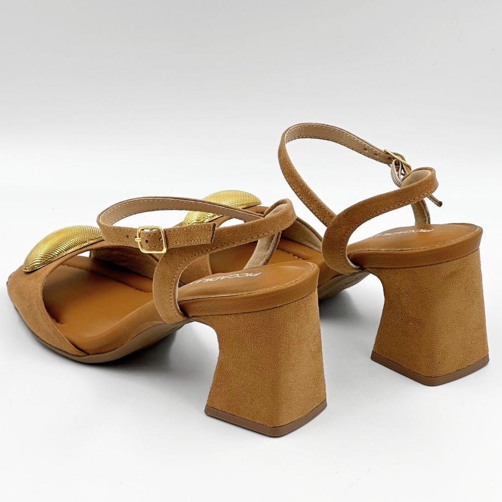 Sandália Piccadilly Casual Salto Bloco Feminina Mascavo 3