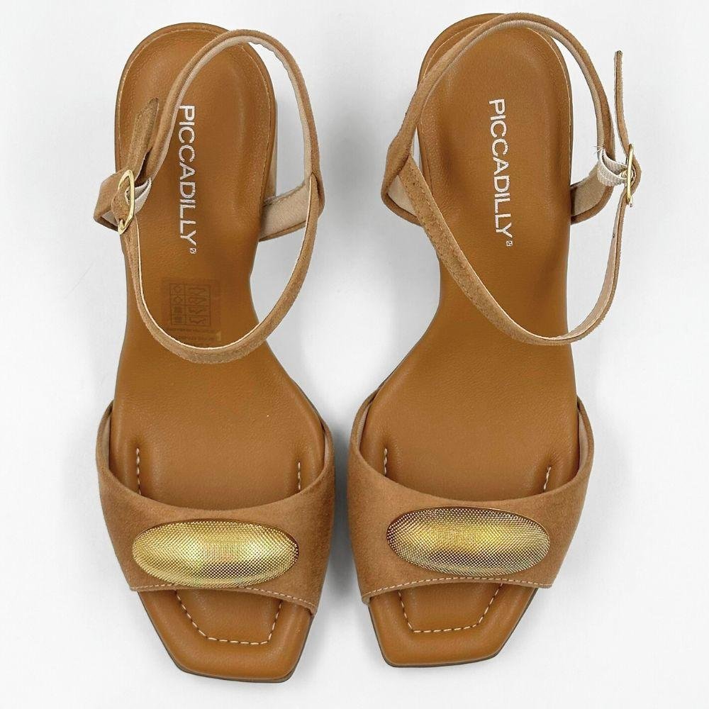 Sandália Piccadilly Casual Salto Bloco Feminina Mascavo 4