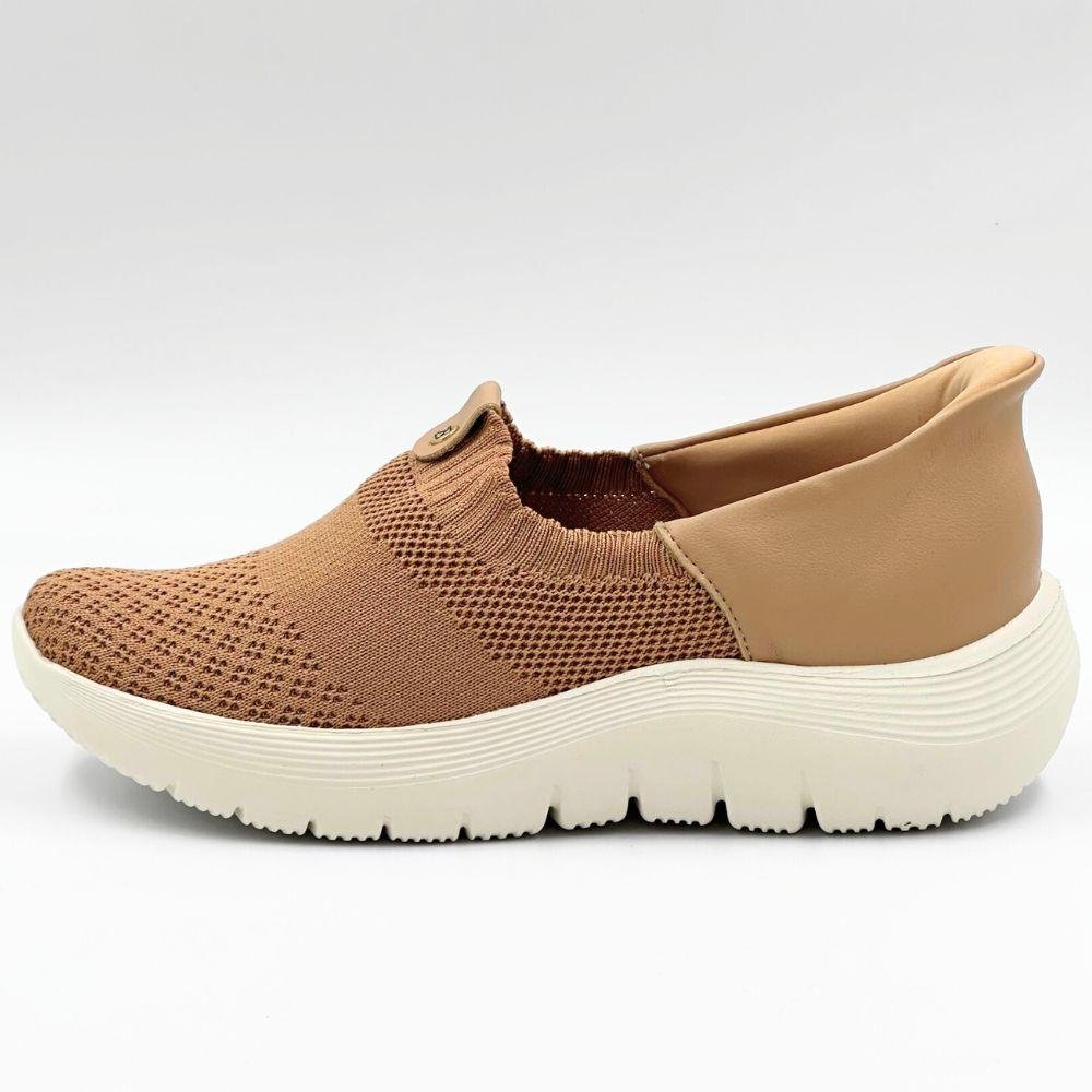 Tênis Piccadilly Slip Casual Feminino Nude/Off White 1