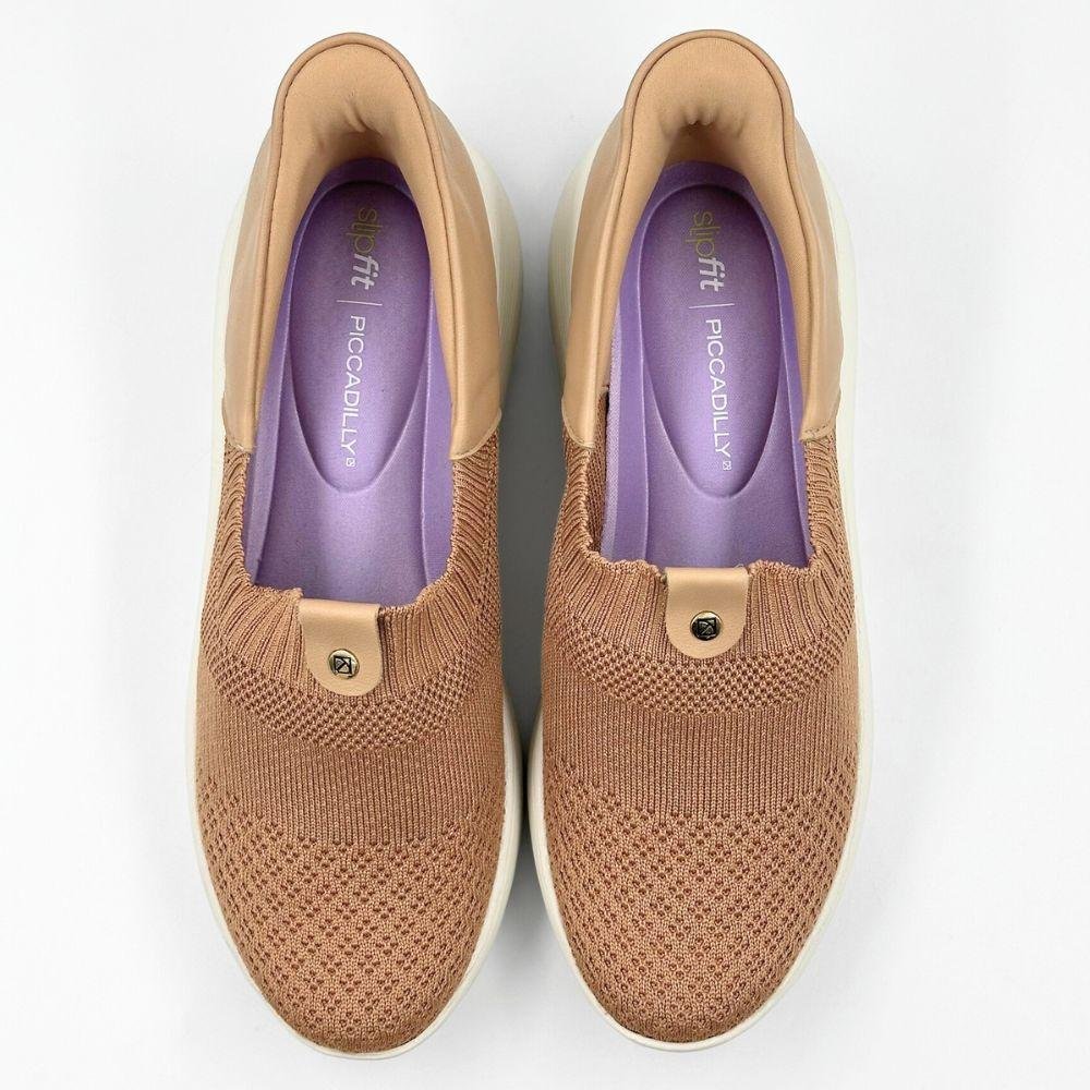 Tênis Piccadilly Slip Casual Feminino Nude/Off White 4