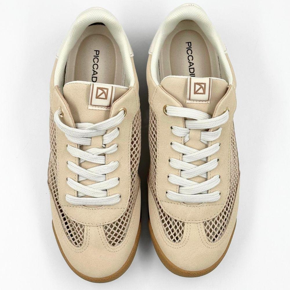 Tênis Piccadilly Casual com Cadarço Feminino Bege 4